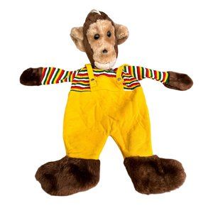 Vintage Interpur Monkey Plush Pajama Bag Stuffed Animal Made in Korea Large